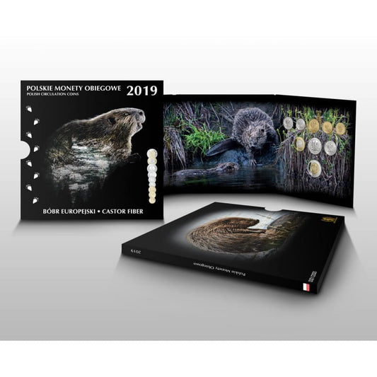 Polskie monety obiegowe Bóbr x 9 2019