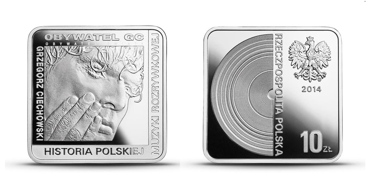 10 zł Grzegorz Ciechowski kwadrat 2014