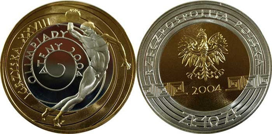 10 zł Ateny platerowane 2004