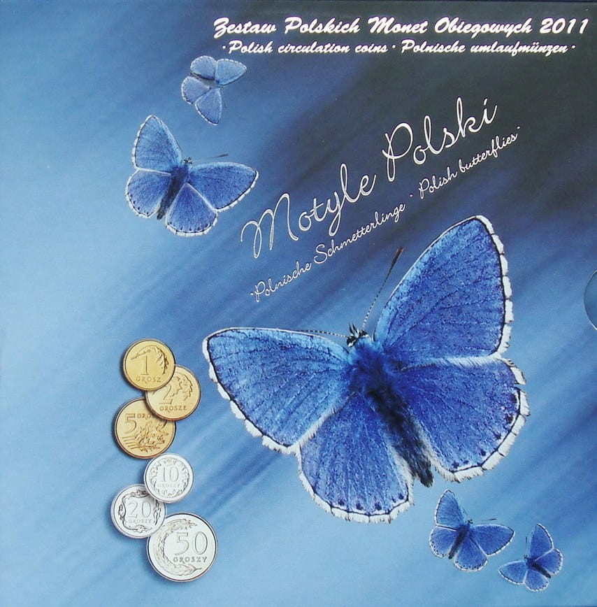 Polskie monety obiegowe Motyl x 7 2011
