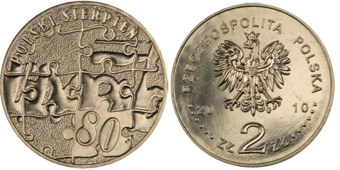 2 zł Polski Sierpień 1980 2010