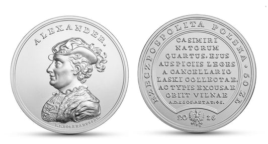 50 zł Skarby Stanisława Augusta – Aleksander Jagiellończyk 2016