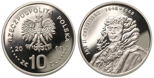 10 zł Jan II Kazimierz popiersie 2000