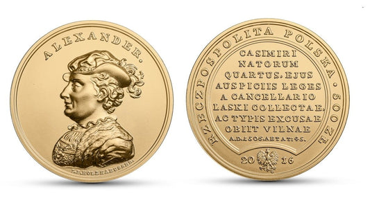 500 zł Skarby Stanisława Augusta – Aleksander Jagiellończyk 2016