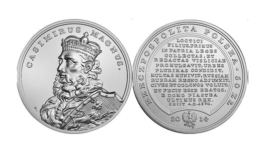 50 zł Skarby Stanisława Augusta – Kazimierz Wielki 2014