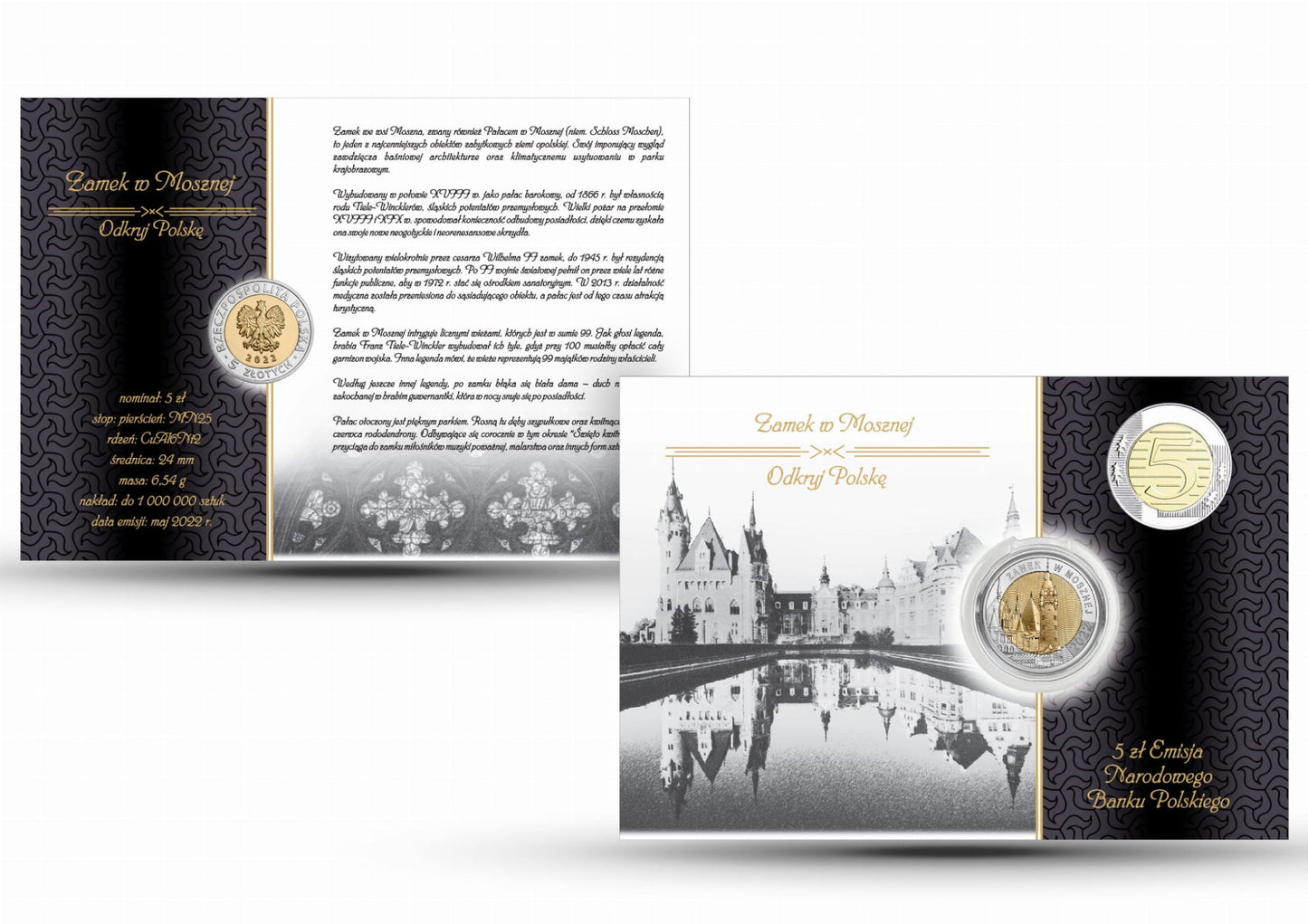 5 zł Zamek w Mosznej 2022 nr 15 + blister