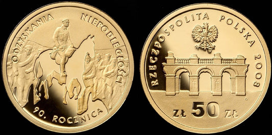 50 zł 90. rocznica odzyskania niepodległości 2008