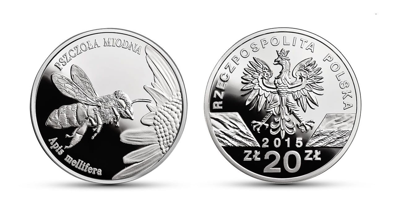 20 zł Pszczoła miodna (łac Apis mellifera) 2015