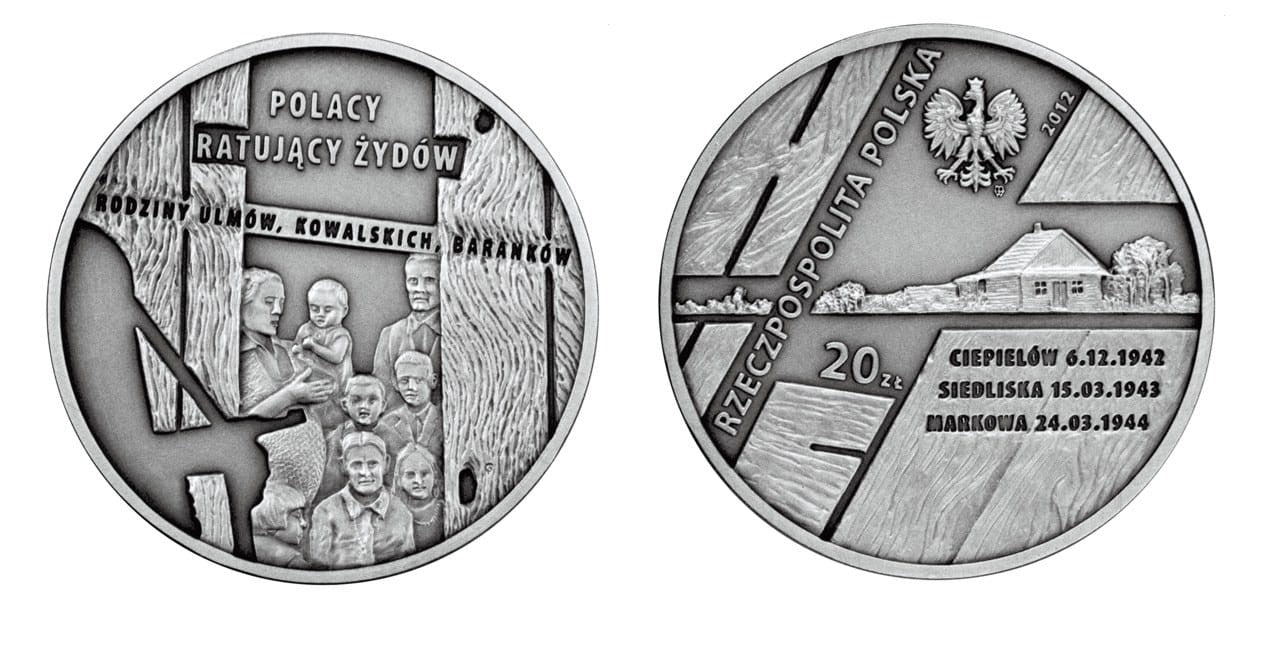 20 zł Polacy ratujący Żydów – rodzina Ulmów, Kowalskich, Baranków 2012