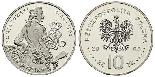 10 zł Stanisław August Poniatowski półpostać 2005