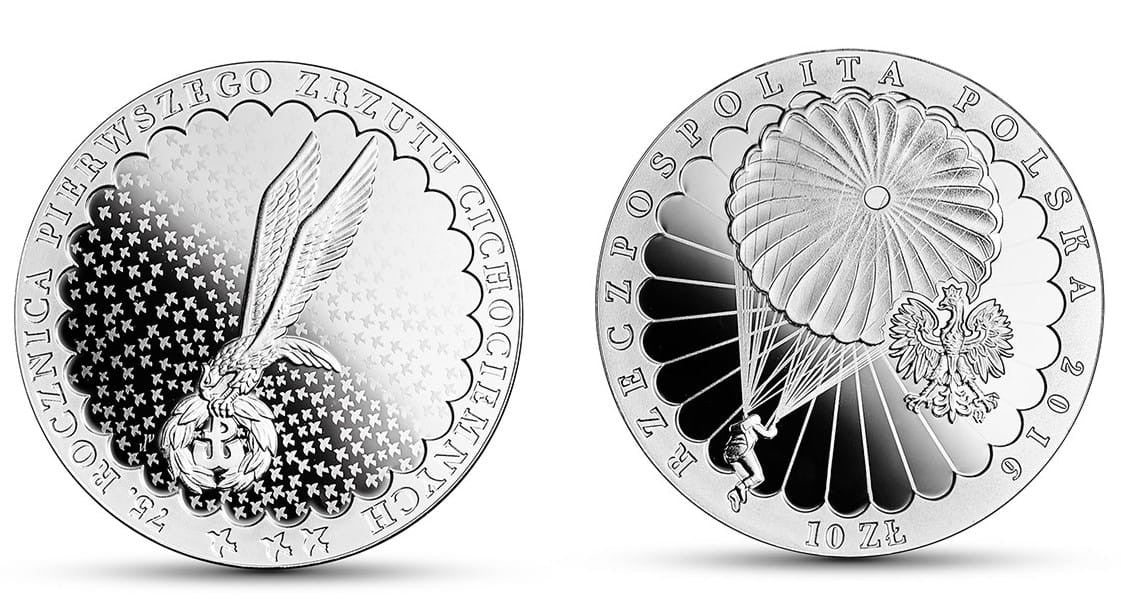 10 zł 75. rocznica pierwszego zrzutu Cichociemnych 2016