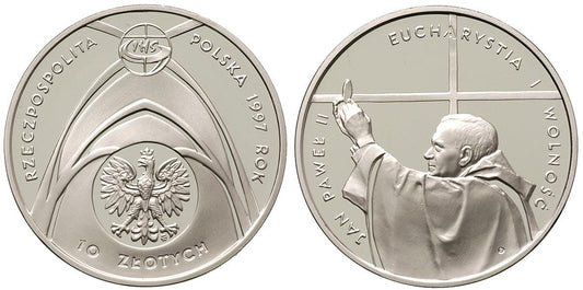 10 zł Jan Paweł II kongres eucharystyczny 1997