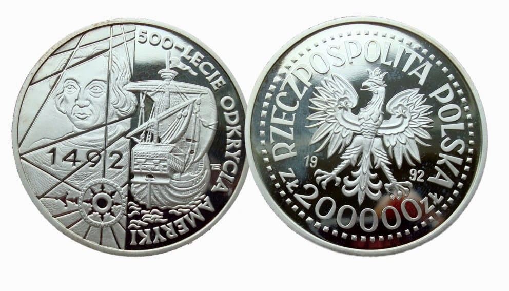 200000 zł Odkrycie Ameryki 1992