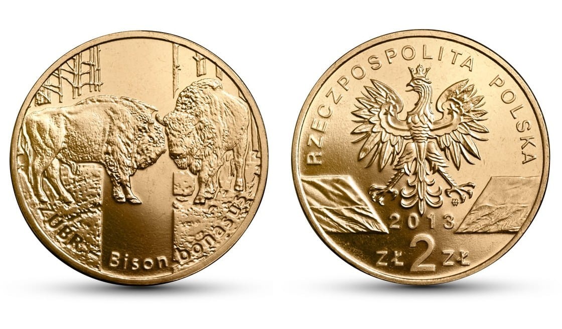 2 zł Zwierzęta świata Żubr Bison Bonasus 2013