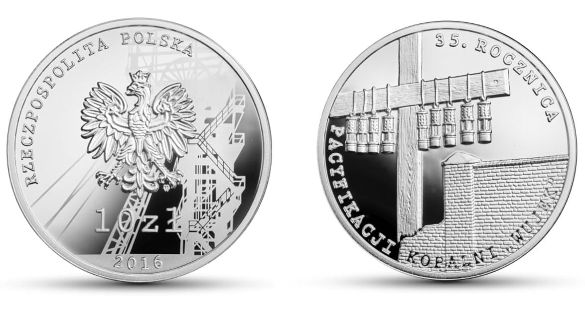 10 zł 35. rocznica pacyfikacji kopalni „Wujek” 2016