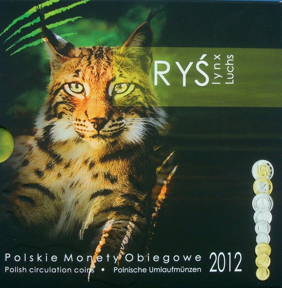Polskie monety obiegowe Ryś x 9 2012