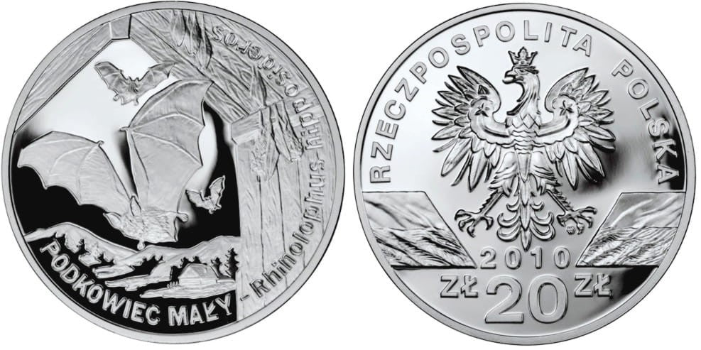20 zł Podkowiec mały (łac. Rhinolphus hipposideros) 2010