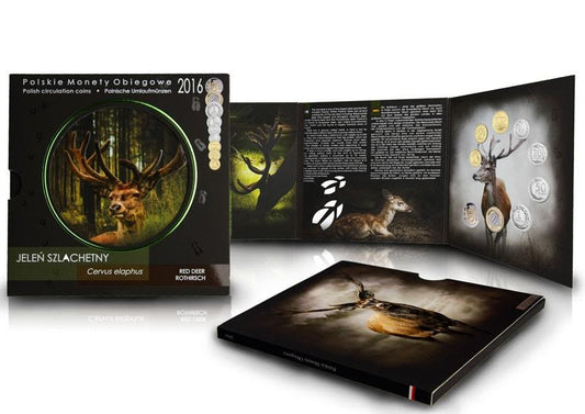 Polskie monety obiegowe  Jeleń w blistrze x 9 2016