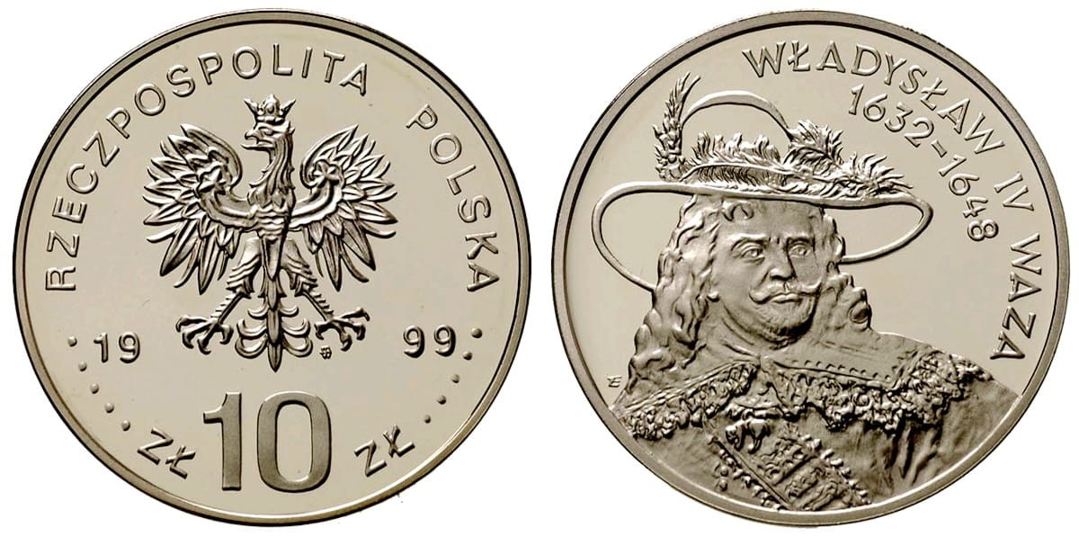 10 zł Władysław IV Waza popiersie 1999