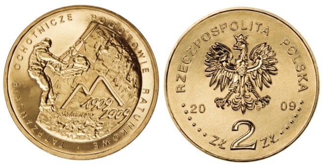 2 zł 100 rocz. powstania TOPR 2009